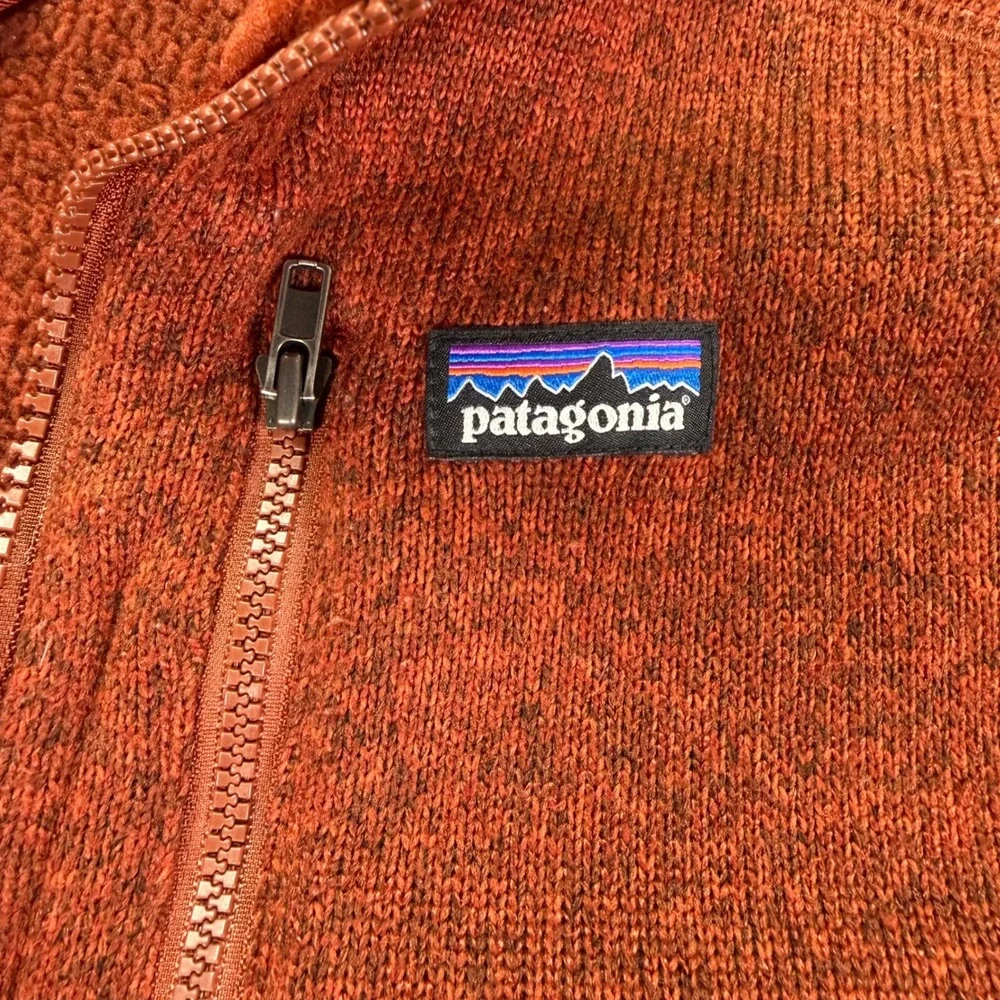 Patagonia Better Sweater 1/4 Zip Fleece Pullover Rust Orange Kids XXL Women's XS